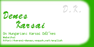 denes karsai business card